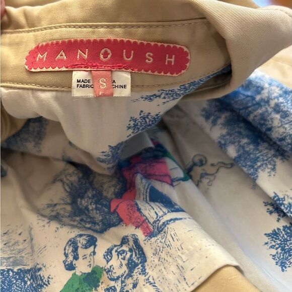 Anthropologie Manoush Women's Cream Light Tan Cropped Blazer Trench Size Small - Picture 5 of 10